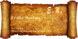 Erdős Maxima névjegykártya